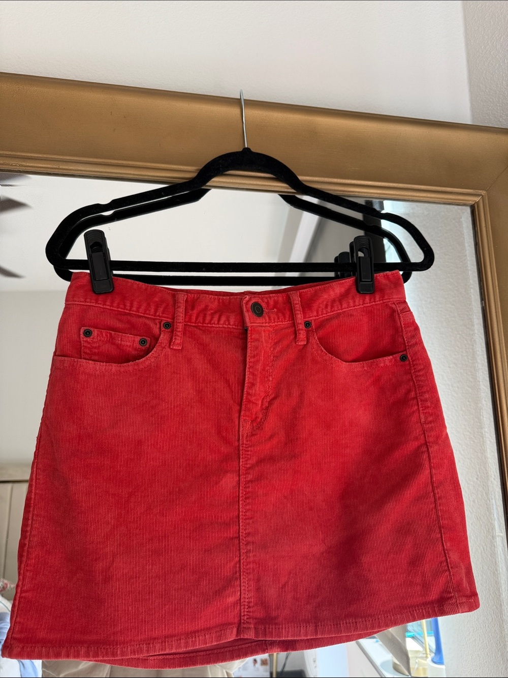 Red Corduroy GAP Mini Skirt